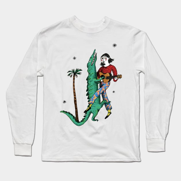 Crocodile dance Long Sleeve T-Shirt by lindsaygrime